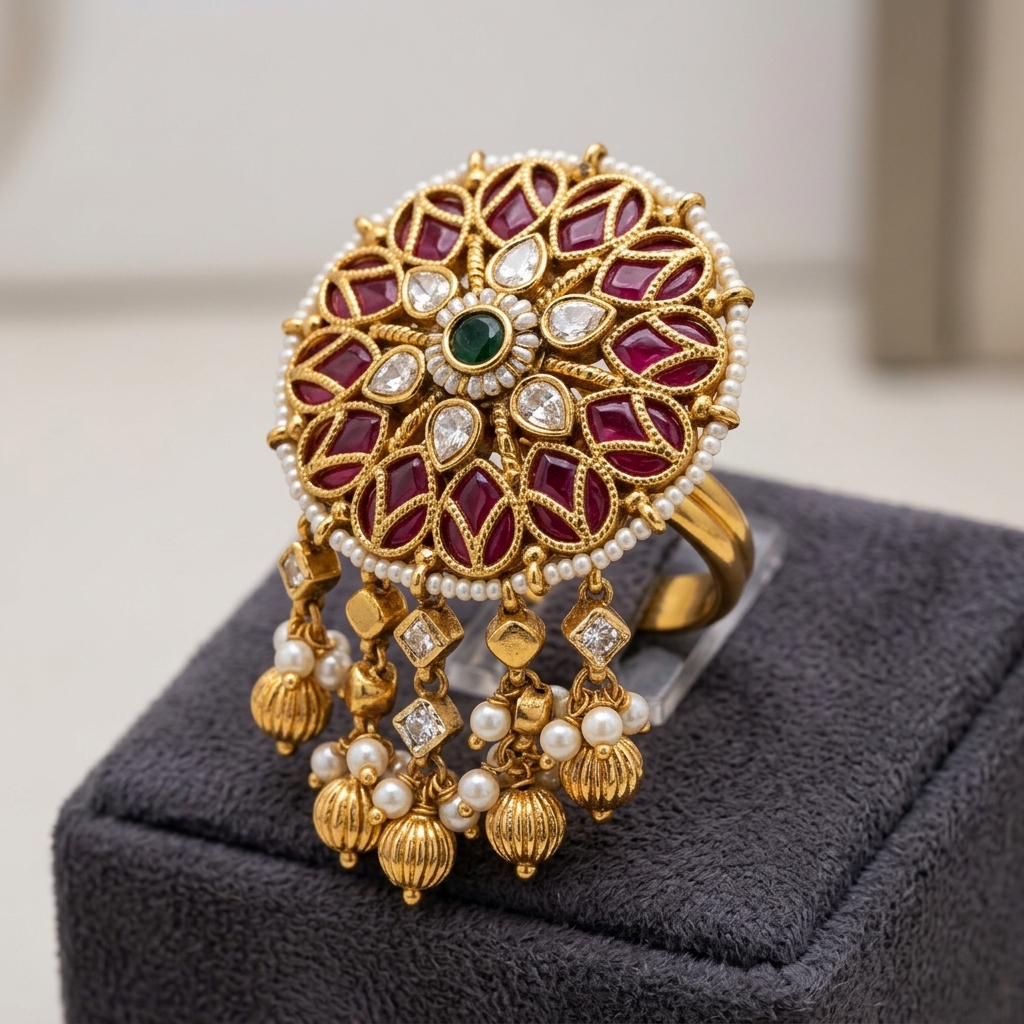Ring with Ruby tones