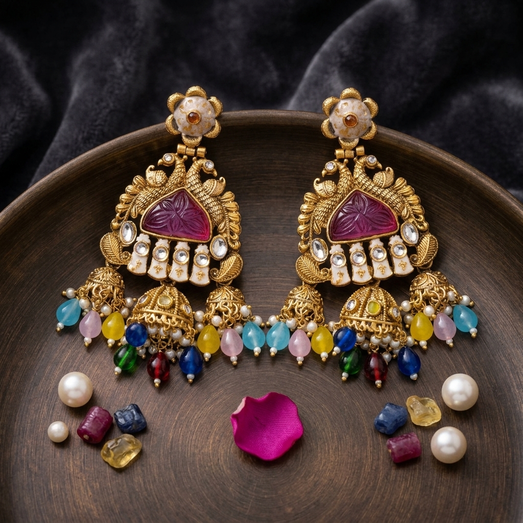 Peacock Jumka Earrings